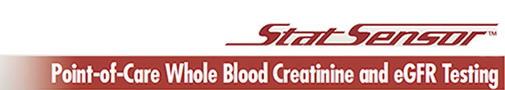 Statsensor Point of care Whole Blood Creatinine and eGRF Testing